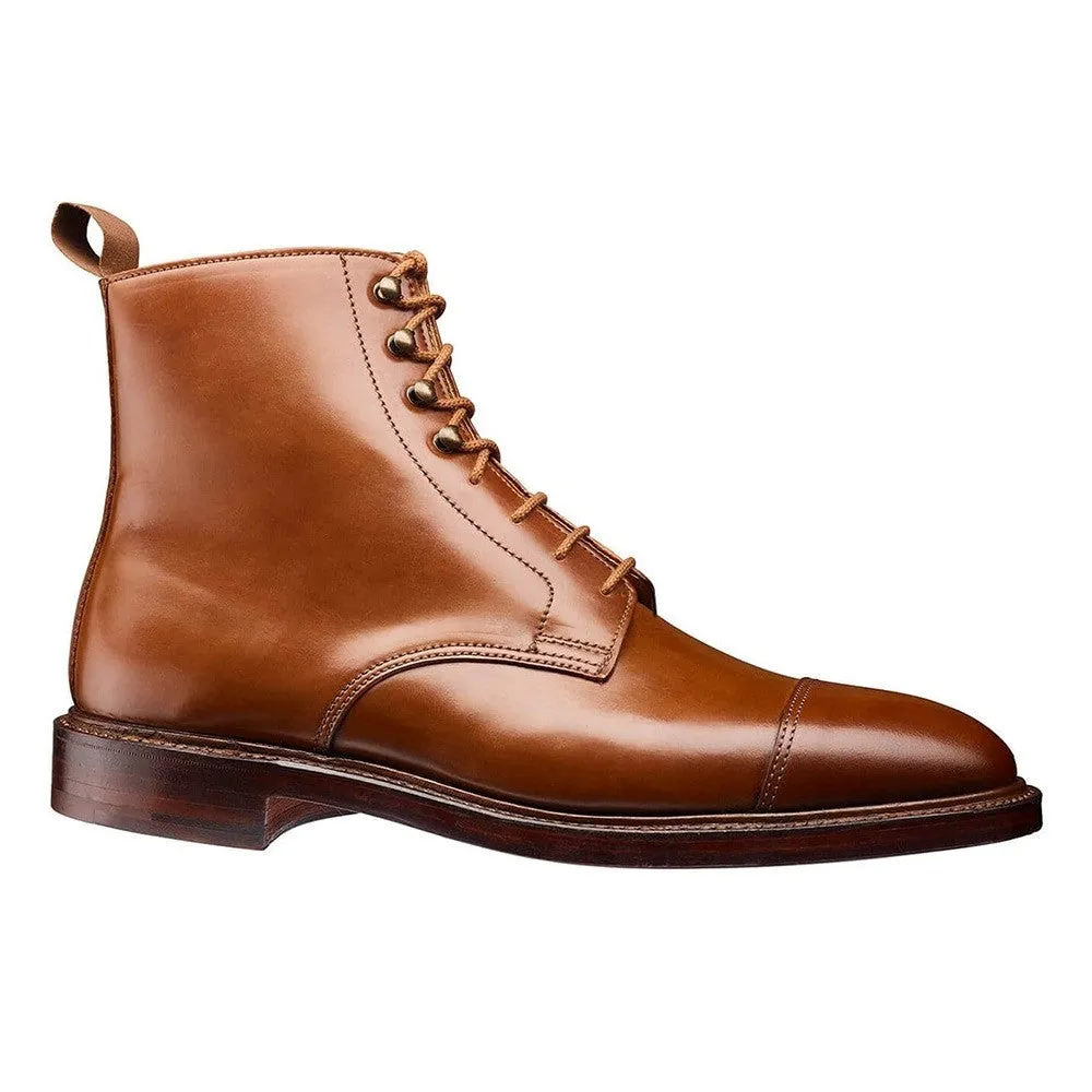 7CM/2.76 Inches CMR CHAMARIPA Men’s Elevator Boots - Premium Yellow Brown Shell Cordovan Leather Cap Toe Derby