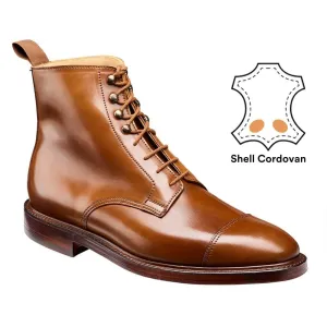 7CM/2.76 Inches CMR CHAMARIPA Men’s Elevator Boots - Premium Yellow Brown Shell Cordovan Leather Cap Toe Derby