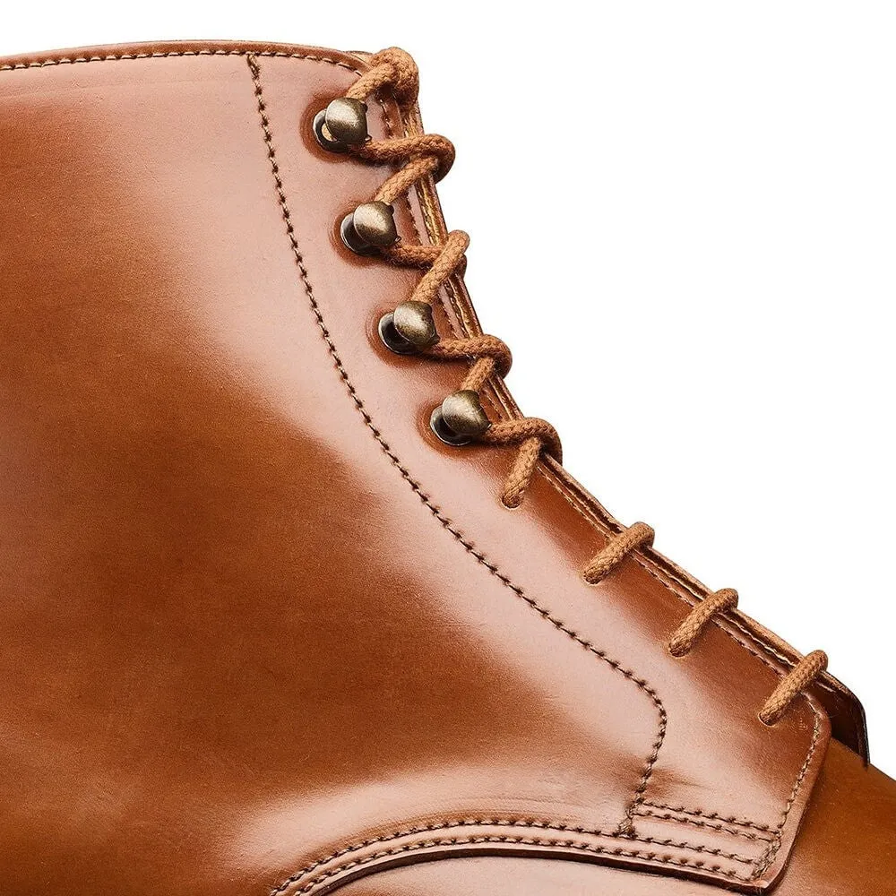 7CM/2.76 Inches CMR CHAMARIPA Men’s Elevator Boots - Premium Yellow Brown Shell Cordovan Leather Cap Toe Derby