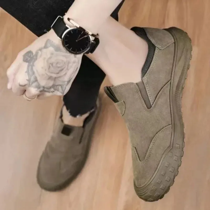 binfenxie  -  Men's Sneakers Anti Slip Platform Casual Canvas Shoes Comfortable Outdoor Hiking Climbing Shoes Man Slip-On Loafers