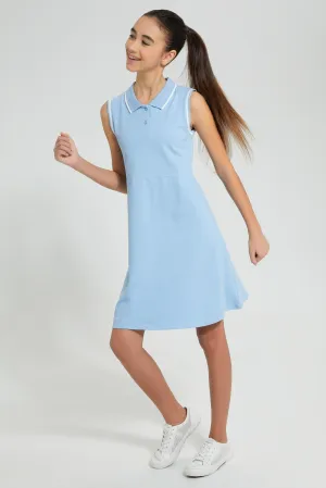 Blue Polo Skater Dress