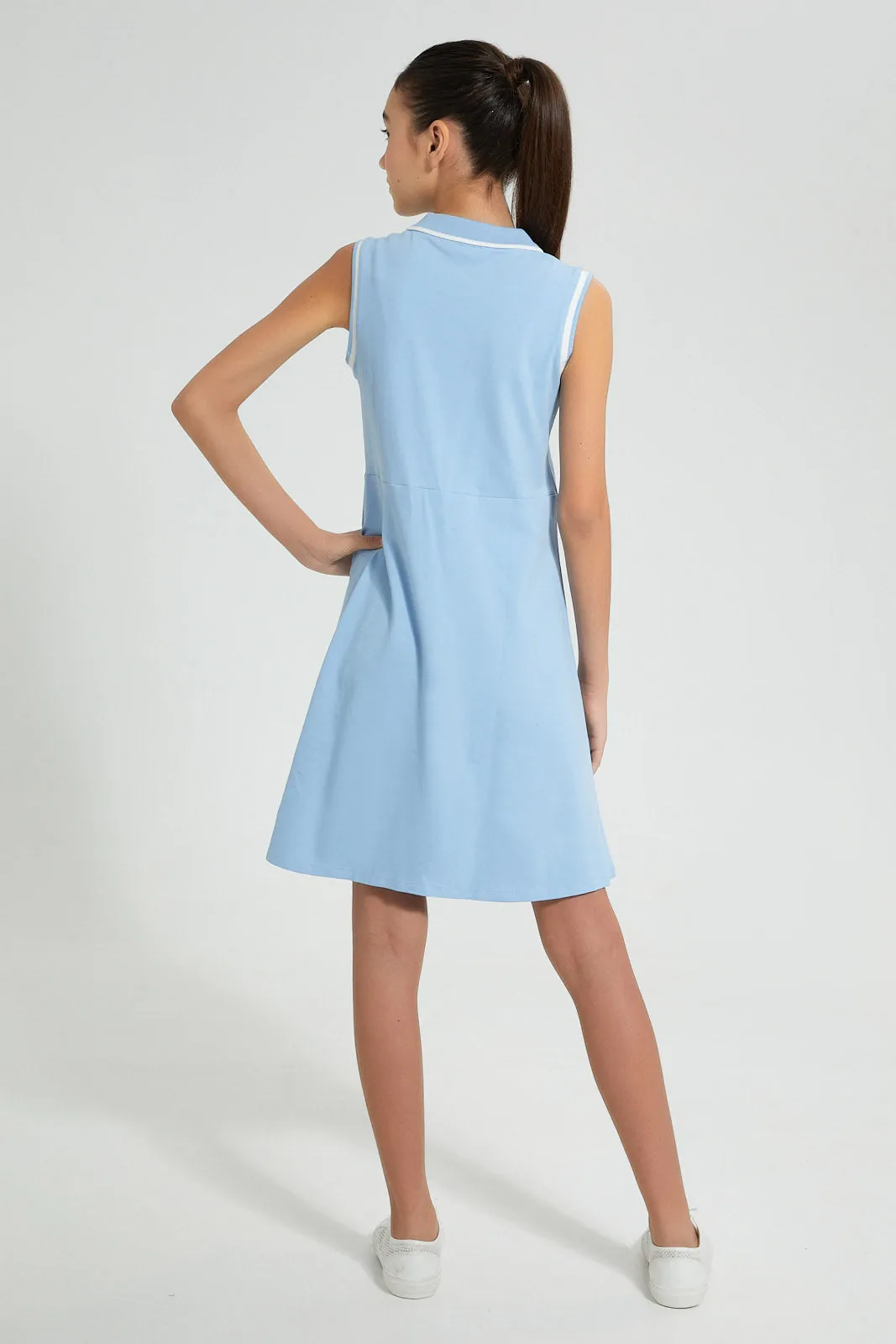 Blue Polo Skater Dress