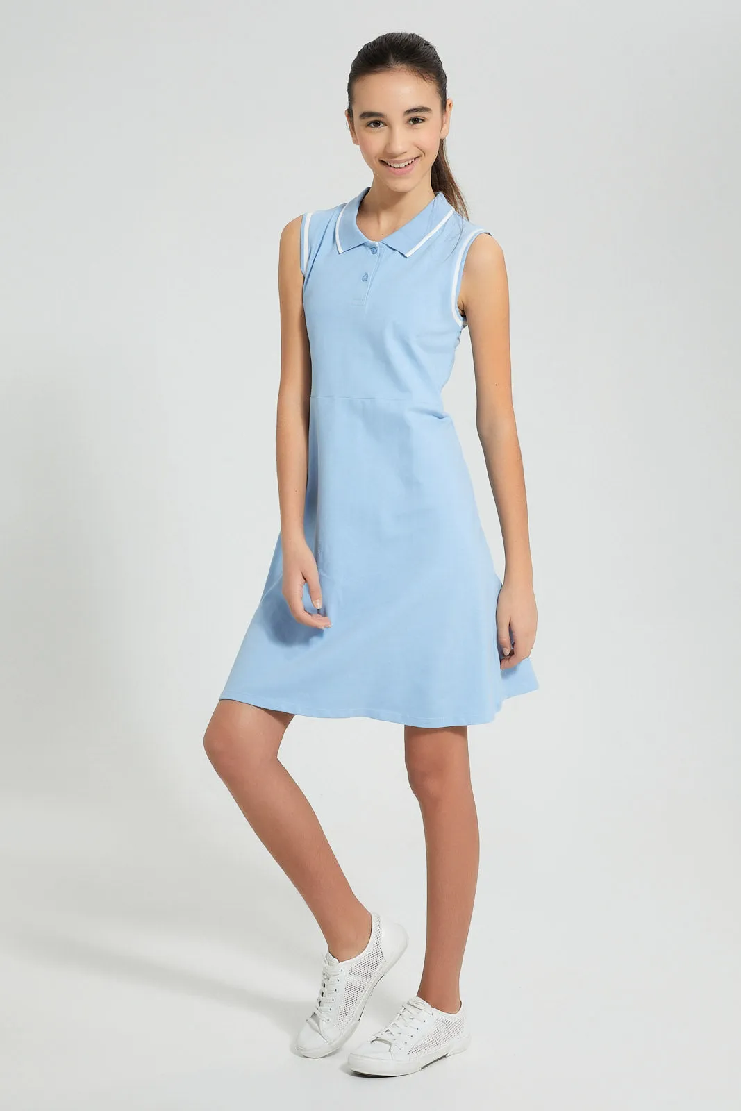 Blue Polo Skater Dress