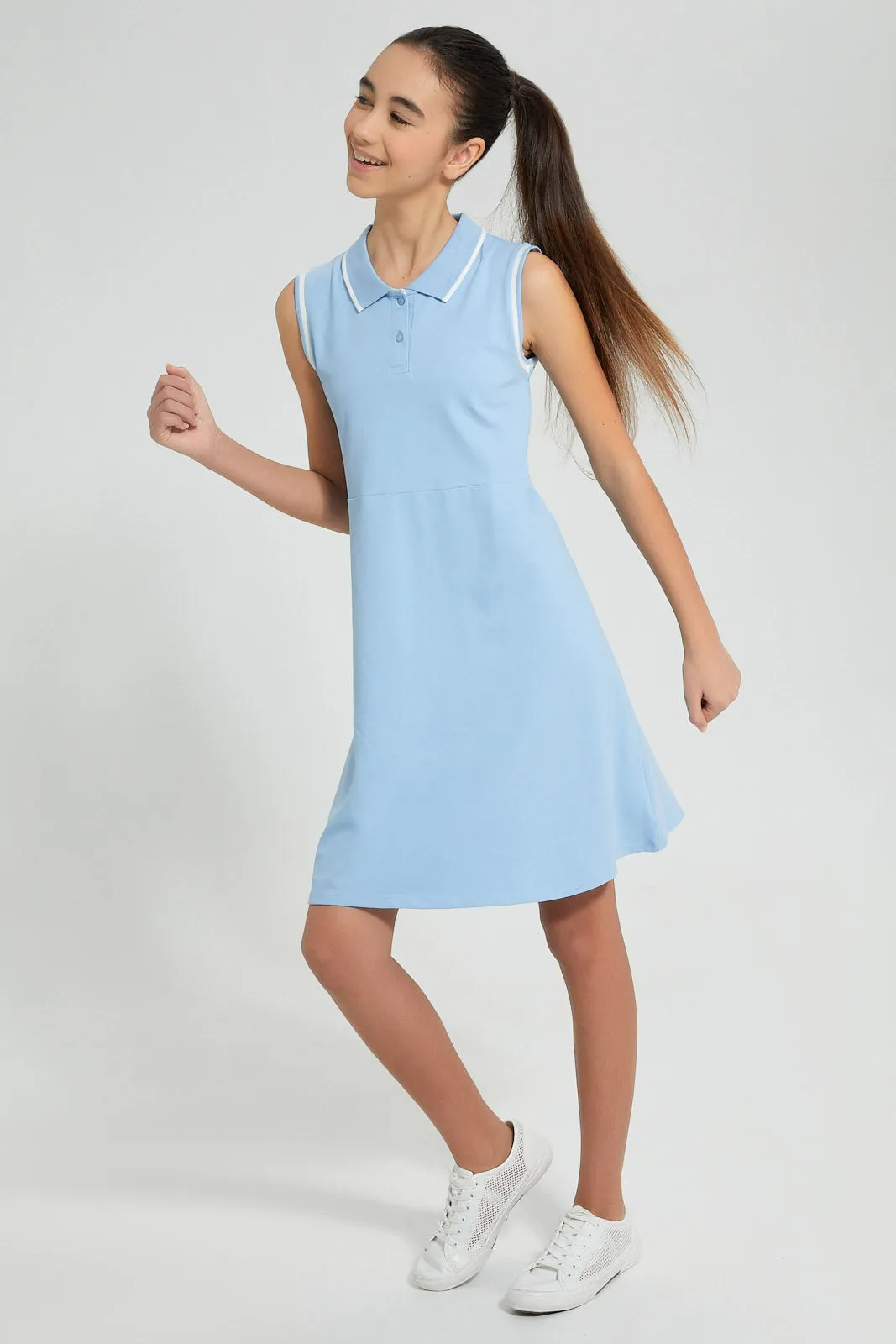 Blue Polo Skater Dress