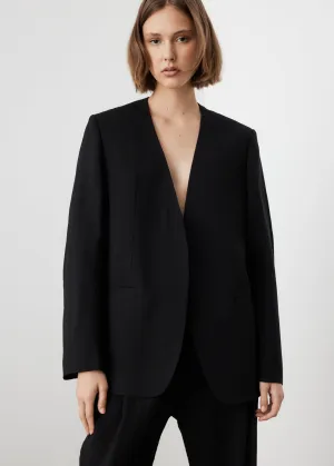 Collarless Double Suit Blazer