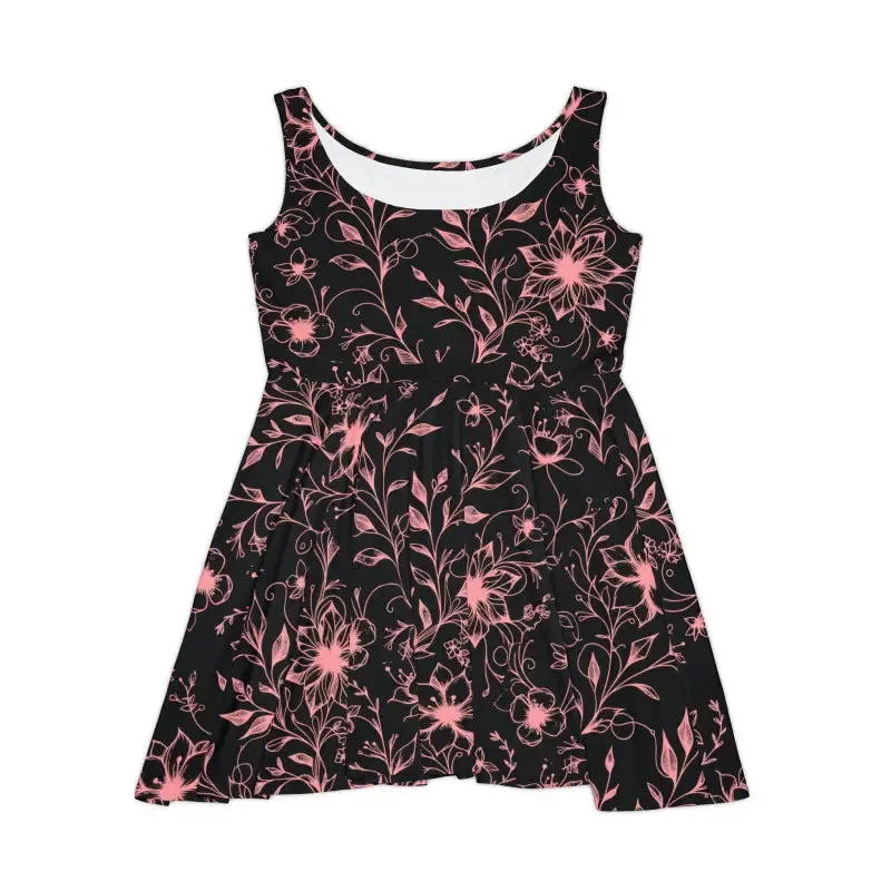 Dazzling Skater Dress with Designed Flowers Vines
