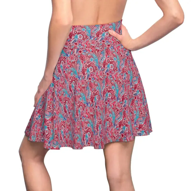 Dipaliz Blue Paisley Women's Skater Skirt