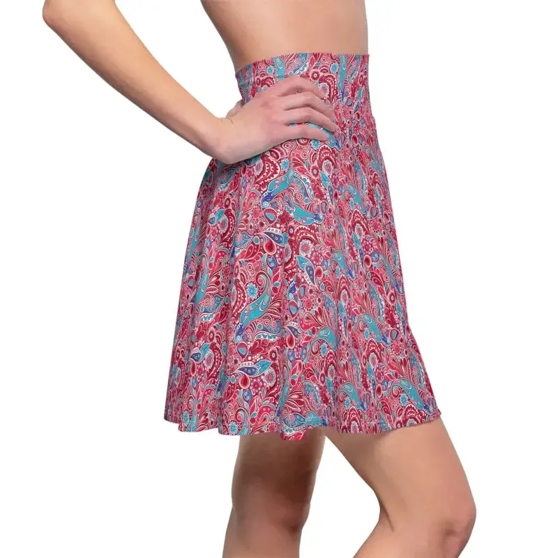 Dipaliz Blue Paisley Women's Skater Skirt