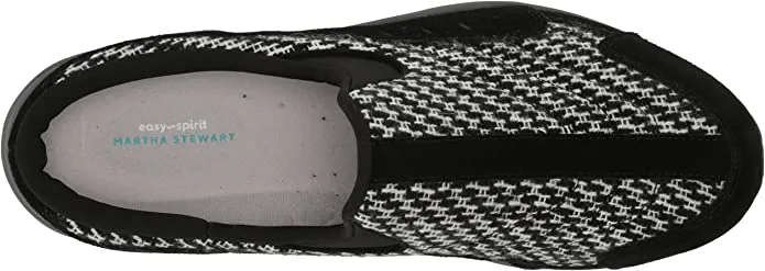 Easy Spirit Travel Time Black Round Leather Comfort Slip On Mule Clog X-Wide