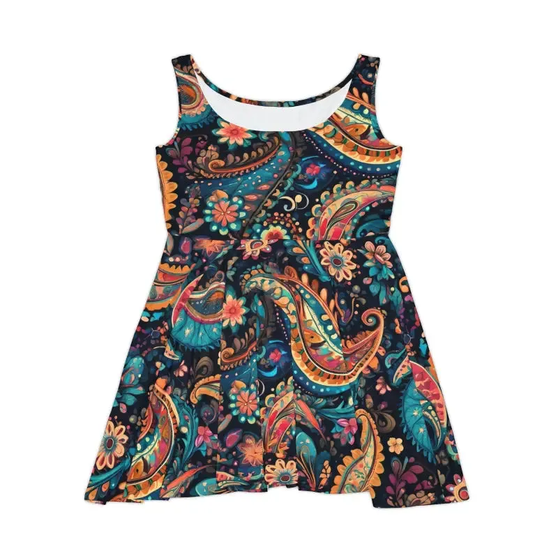 Eco Friendly Paisley Pattern Skater Dress