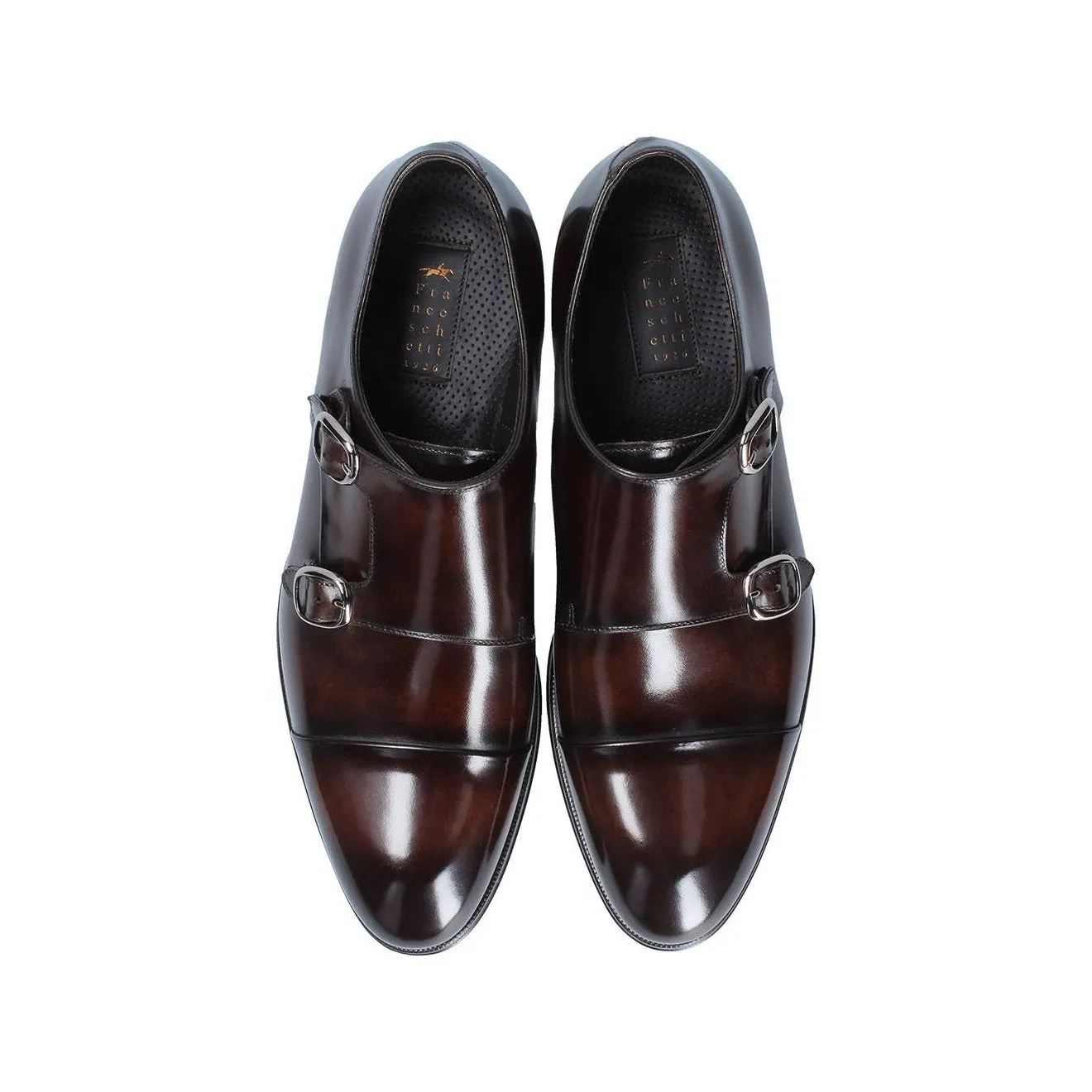 Franceschetti Genoa Men's Shoes Calf-Skin Leather Double Monk-Straps Loafers (FCCT1023)