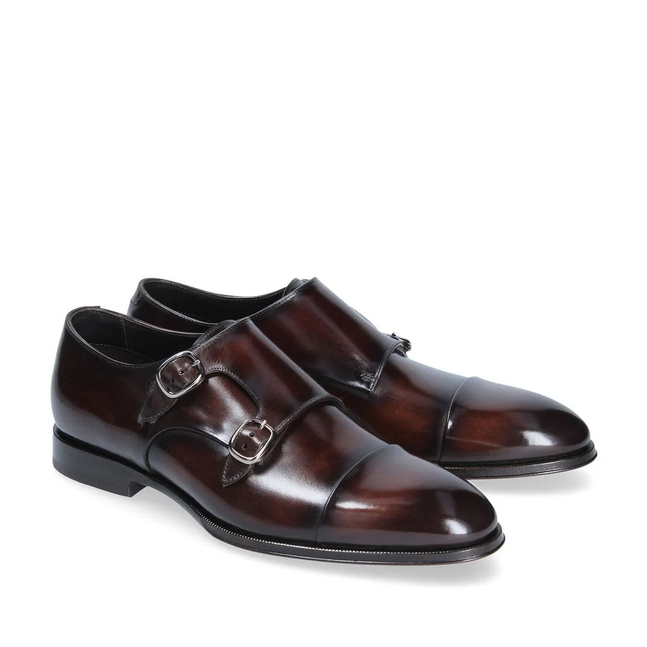 Franceschetti Genoa Men's Shoes Calf-Skin Leather Double Monk-Straps Loafers (FCCT1023)