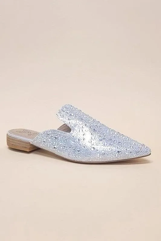 GEM-39 - Pointed Toe Slip On Mule Flats