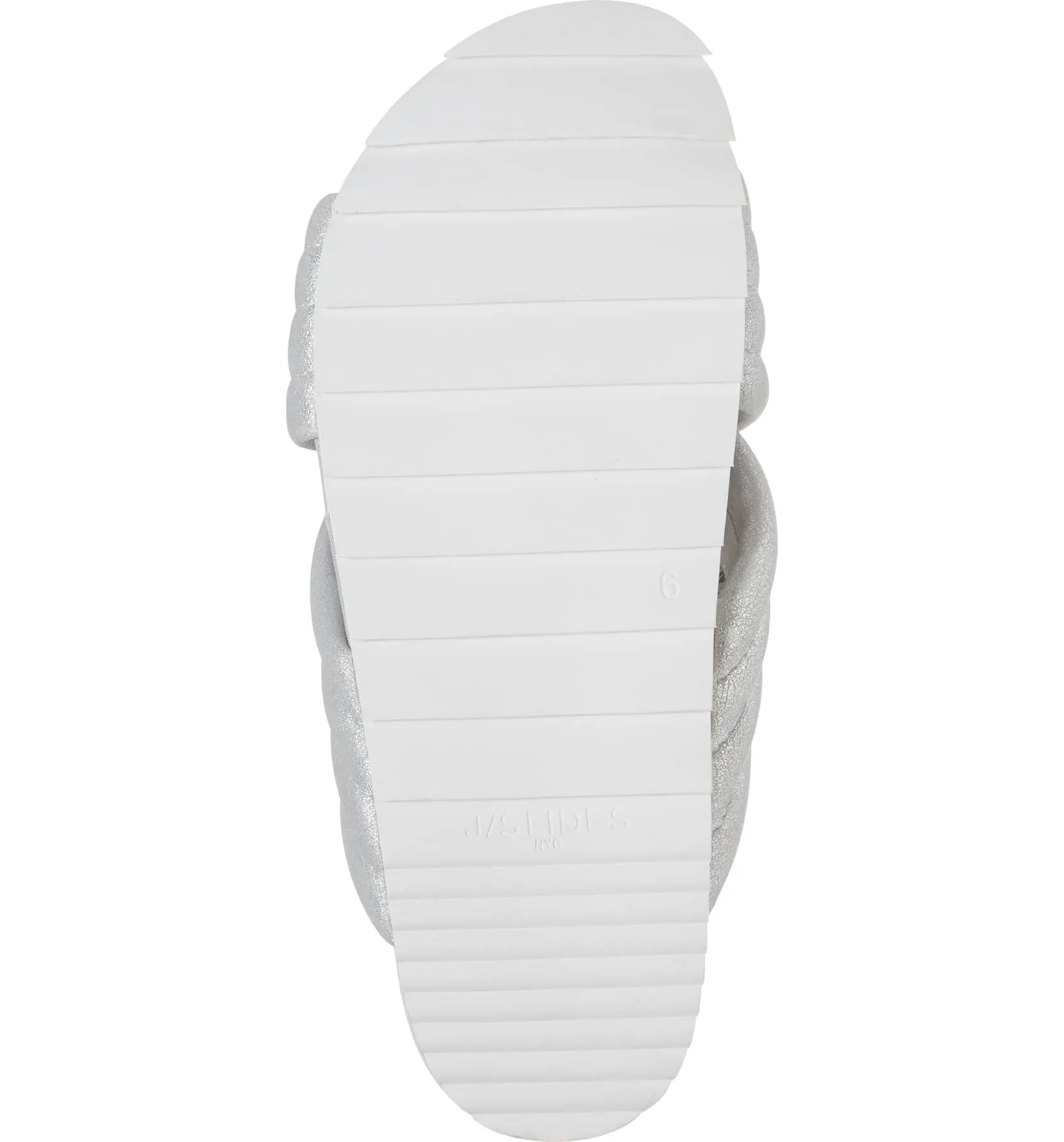 JSlides Easy Silver Wash Fashion Open Toe Flat Mule Slide Slip On Sandals