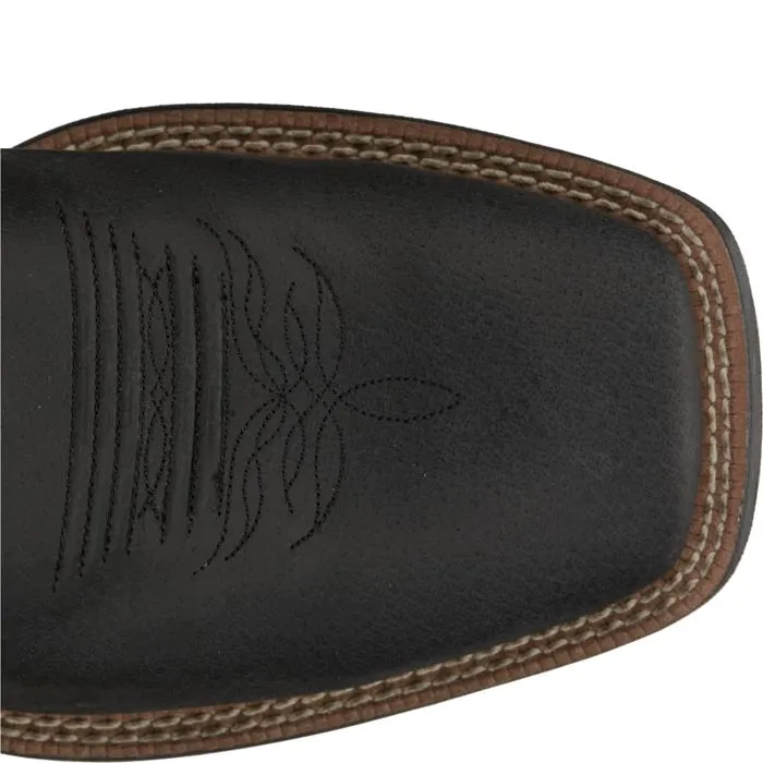 JUSTIN MENS BOWLINE BLACK SQUARE TOE WESTERN BOOTS STYLE SE7525
