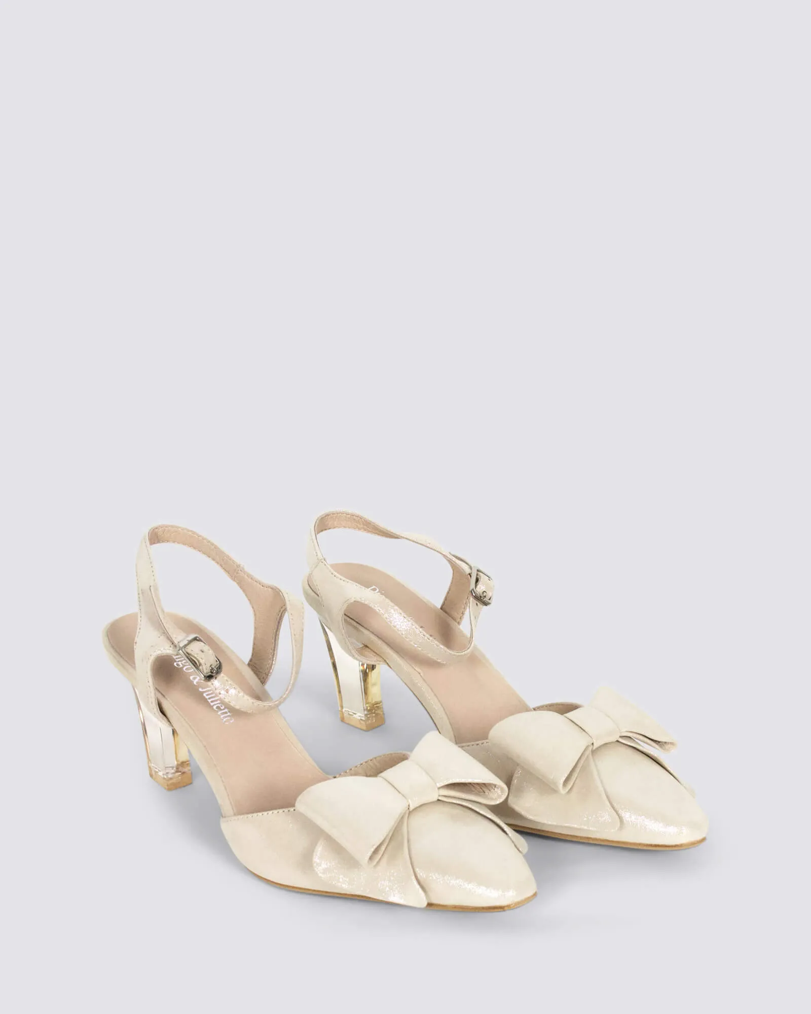 KIMBLEY HEELS NUDE SILVER JEWELS