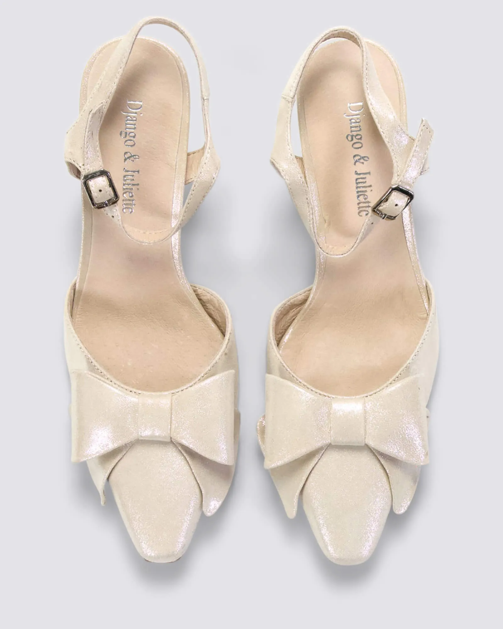 KIMBLEY HEELS NUDE SILVER JEWELS