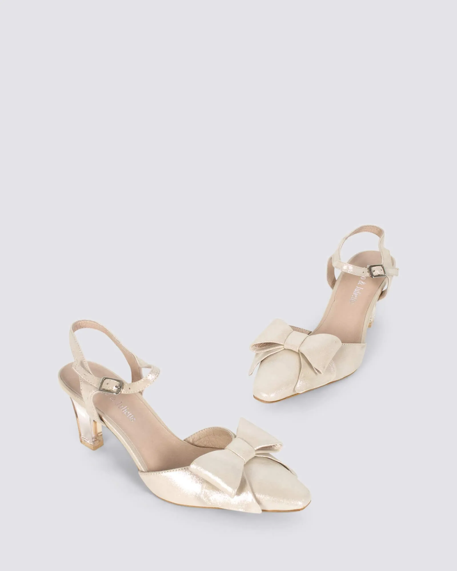 KIMBLEY HEELS NUDE SILVER JEWELS