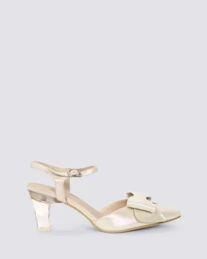 KIMBLEY HEELS NUDE SILVER JEWELS