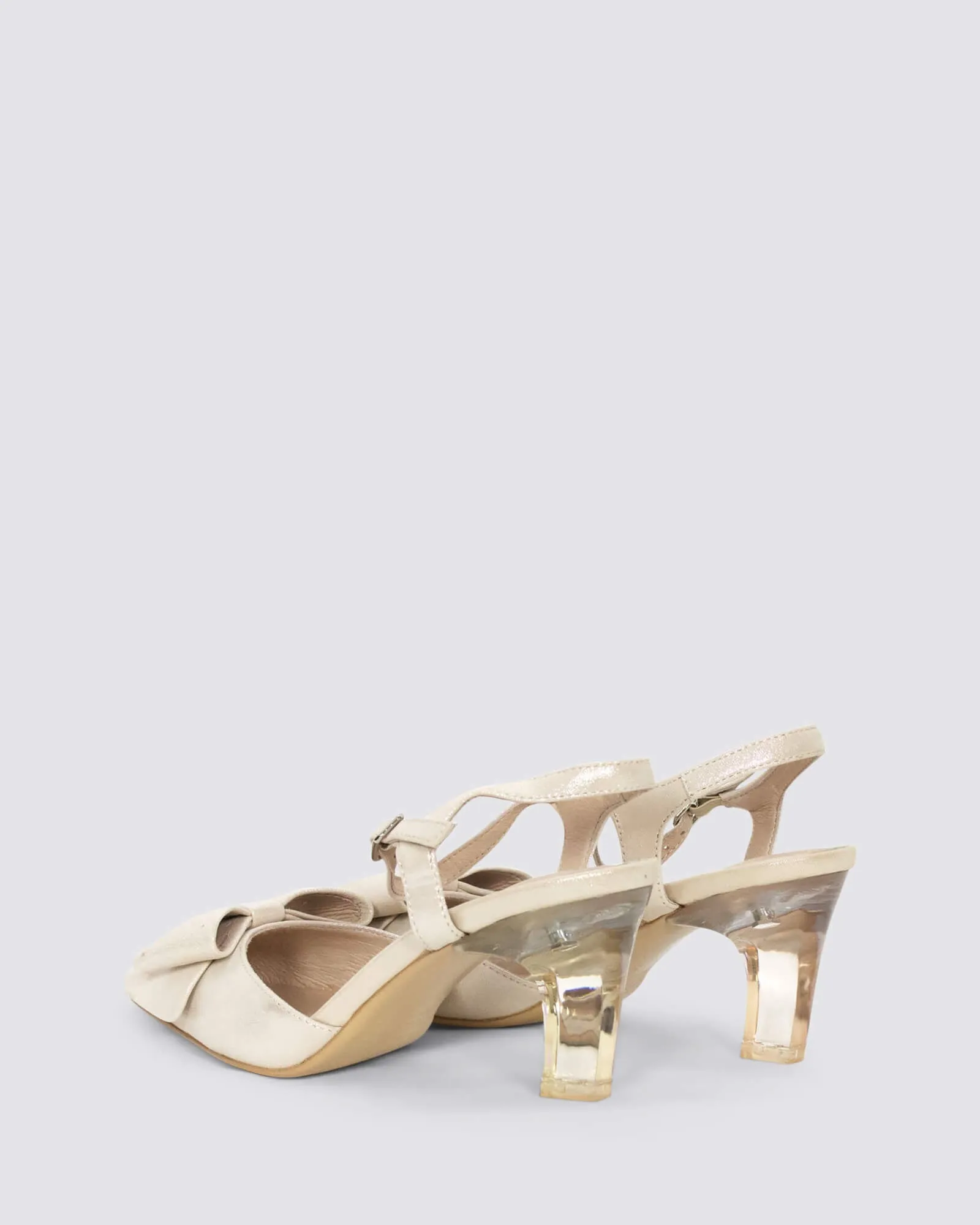 KIMBLEY HEELS NUDE SILVER JEWELS