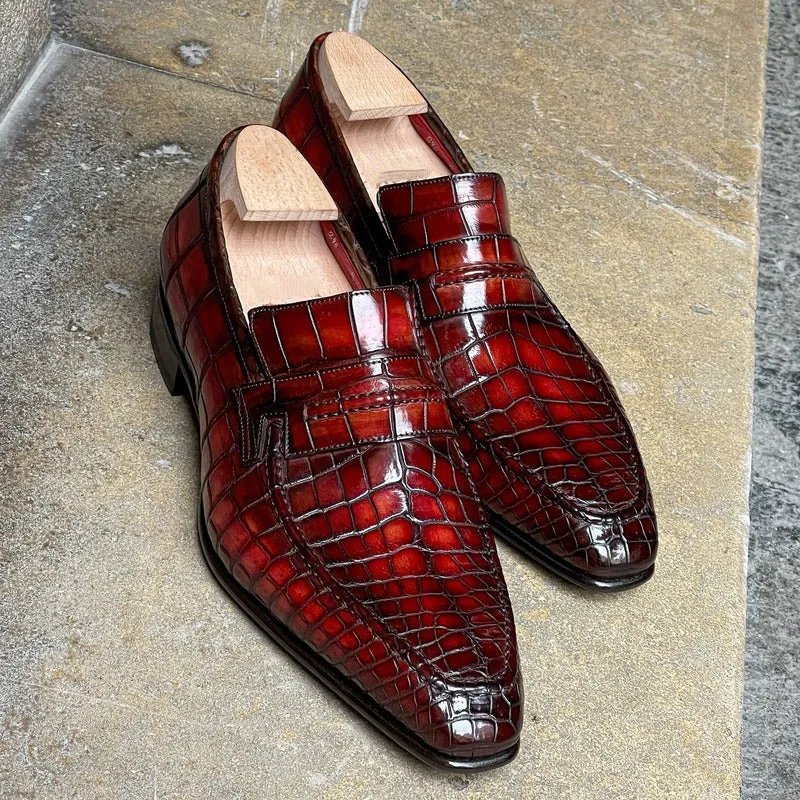 Men's Crocodile Leather Loafers