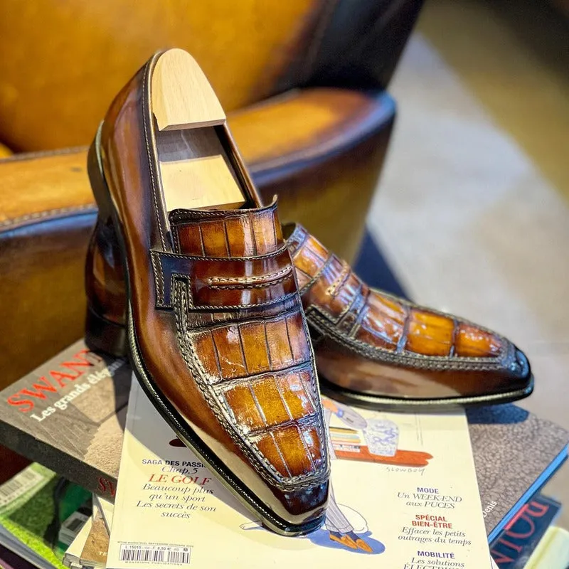 Men's Crocodile Leather Loafers