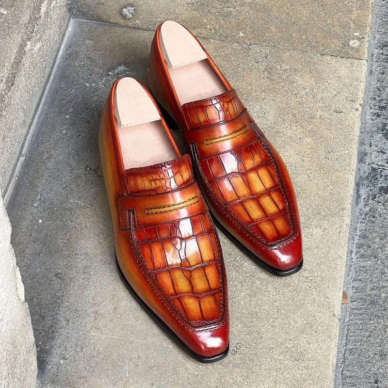 Men's Crocodile Leather Loafers