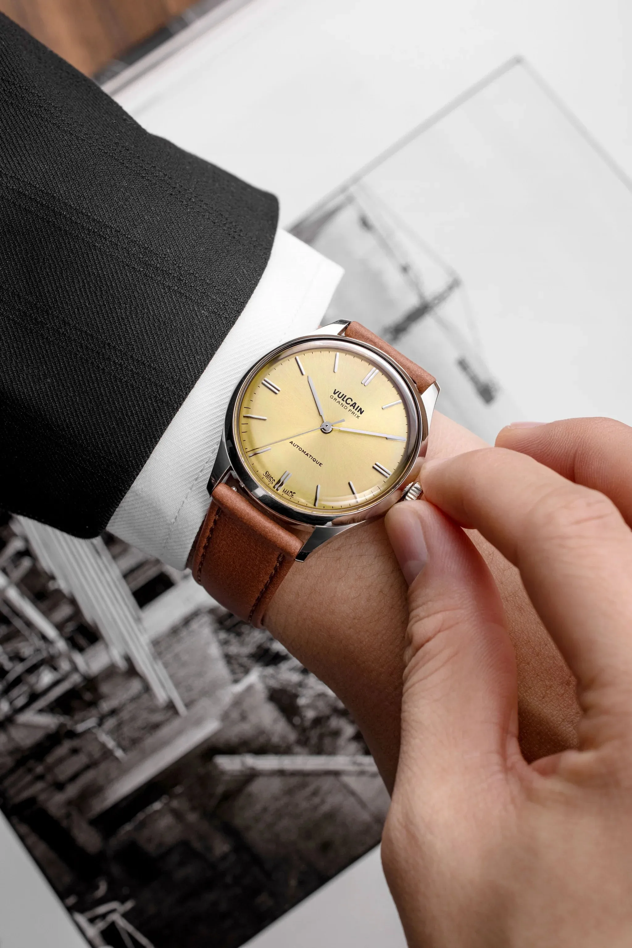 Montre Vulcain - Grand Prix 39mm - Champagne