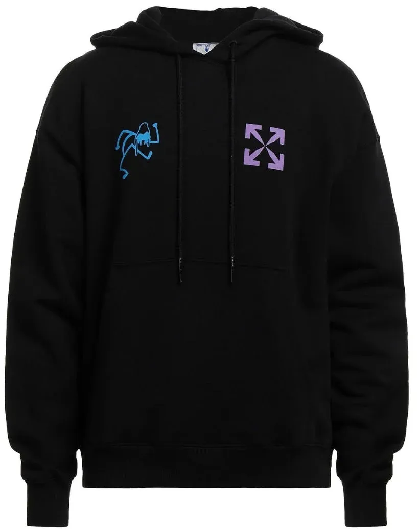 Off-White Blue 90's Liquid Extra Long Hoodie Black Blue