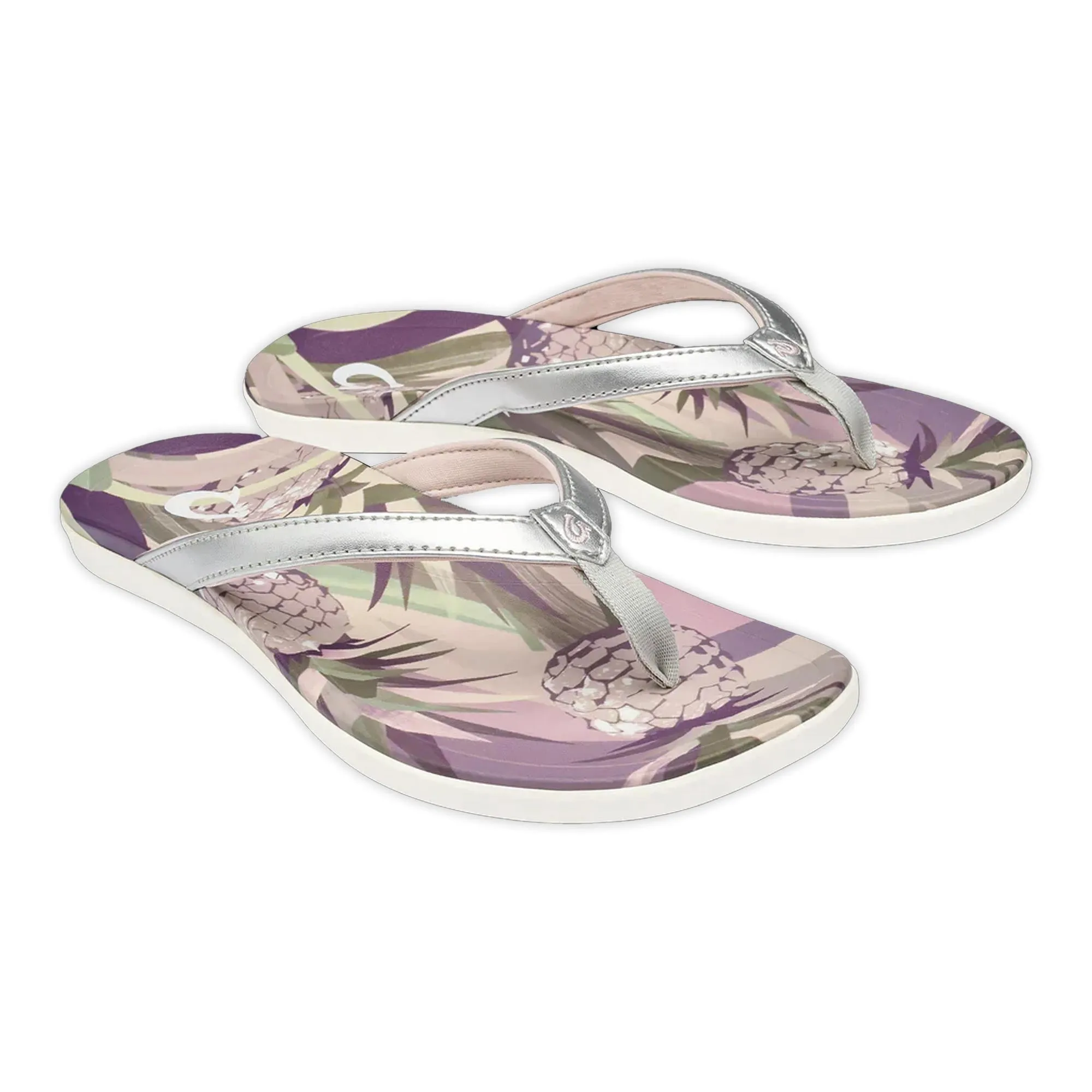 Olukai "Ho'opio Hau" Women's Beach Sandal- Silver/Pineapple