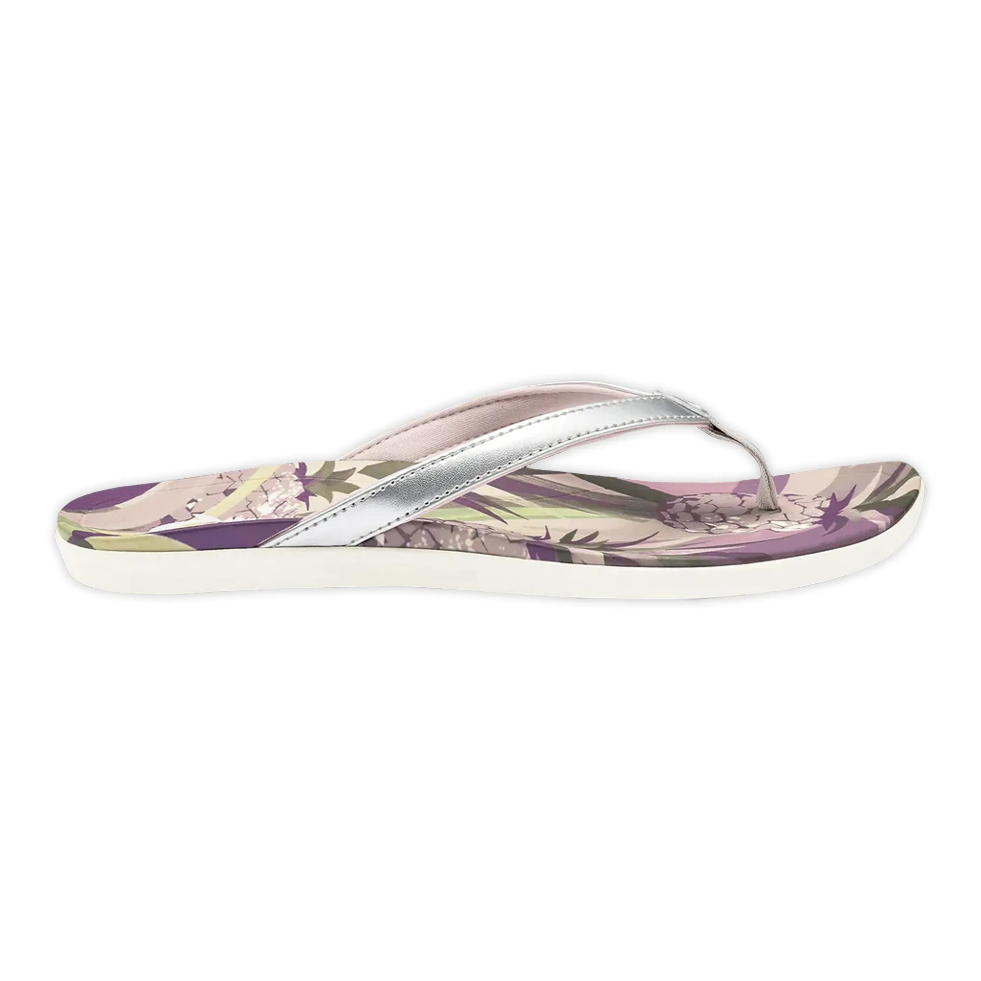 Olukai "Ho'opio Hau" Women's Beach Sandal- Silver/Pineapple