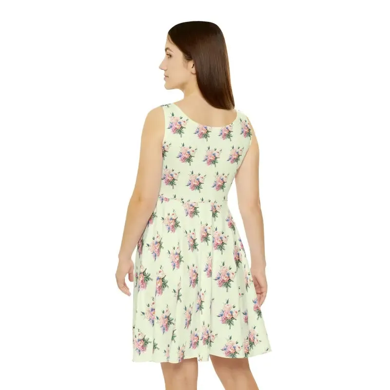 Pastel Delicate Flower Skater Dress