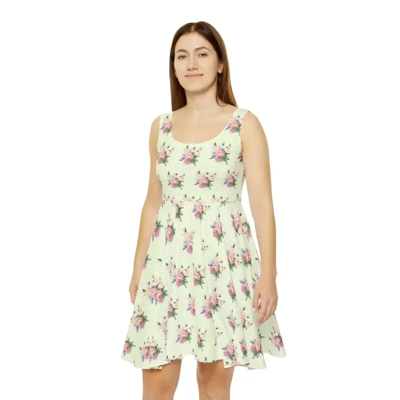 Pastel Delicate Flower Skater Dress