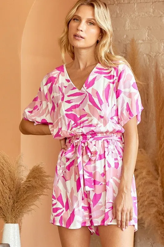 Pink Palm Romper by Andree by Unit - Final Sale