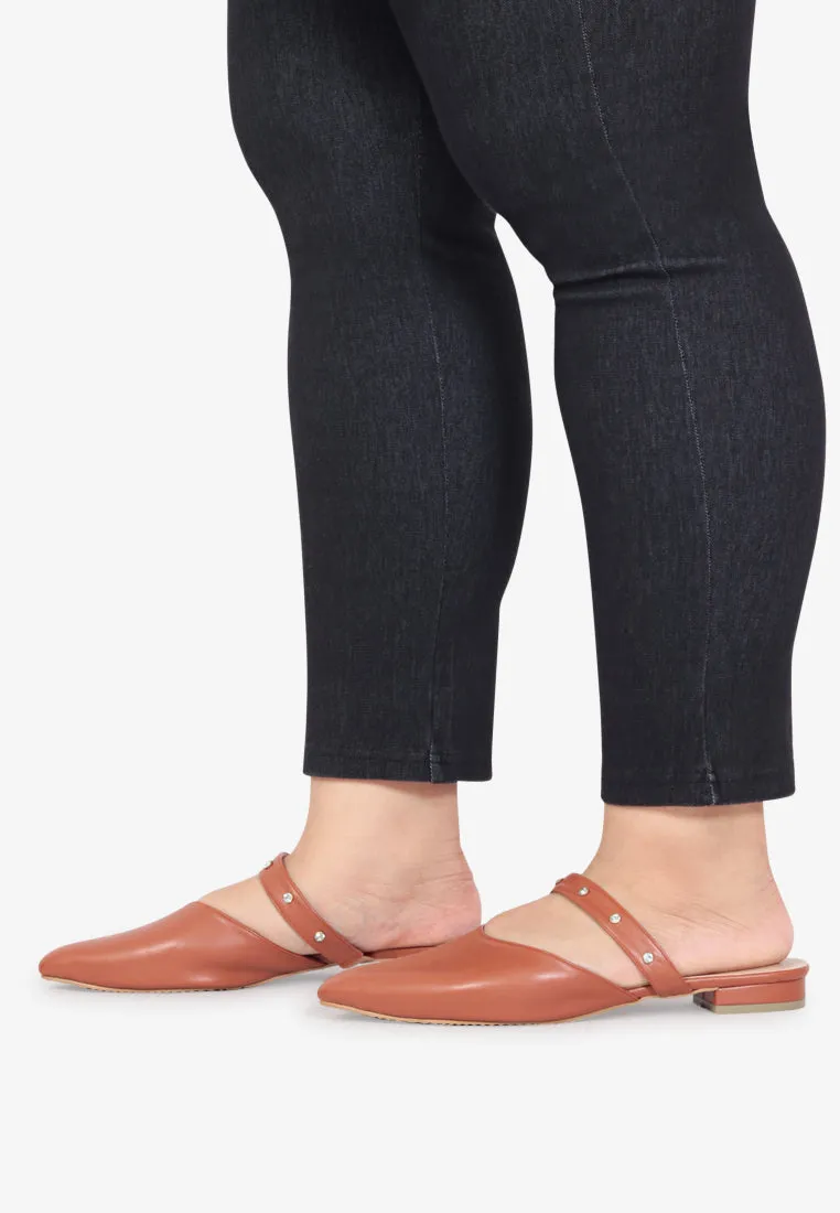 Precious Pointed Beaded Flats - Sunset Brown