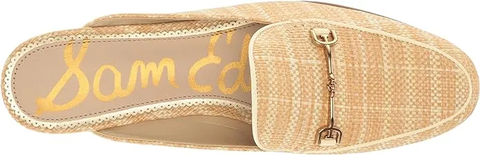 Sam Edelman Linnie Beige Embellished Slip On Almond Toe Flat Heeled Mules