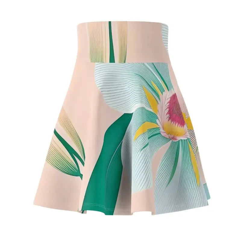 Skater Skirt Large Blue Flower on Polyester Spandex