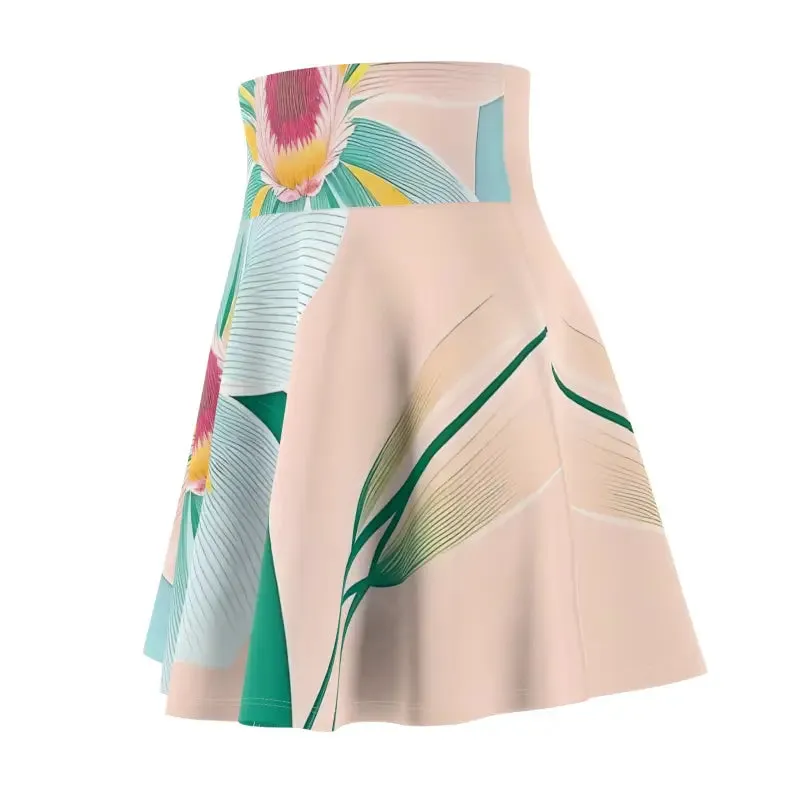 Skater Skirt Large Blue Flower on Polyester Spandex
