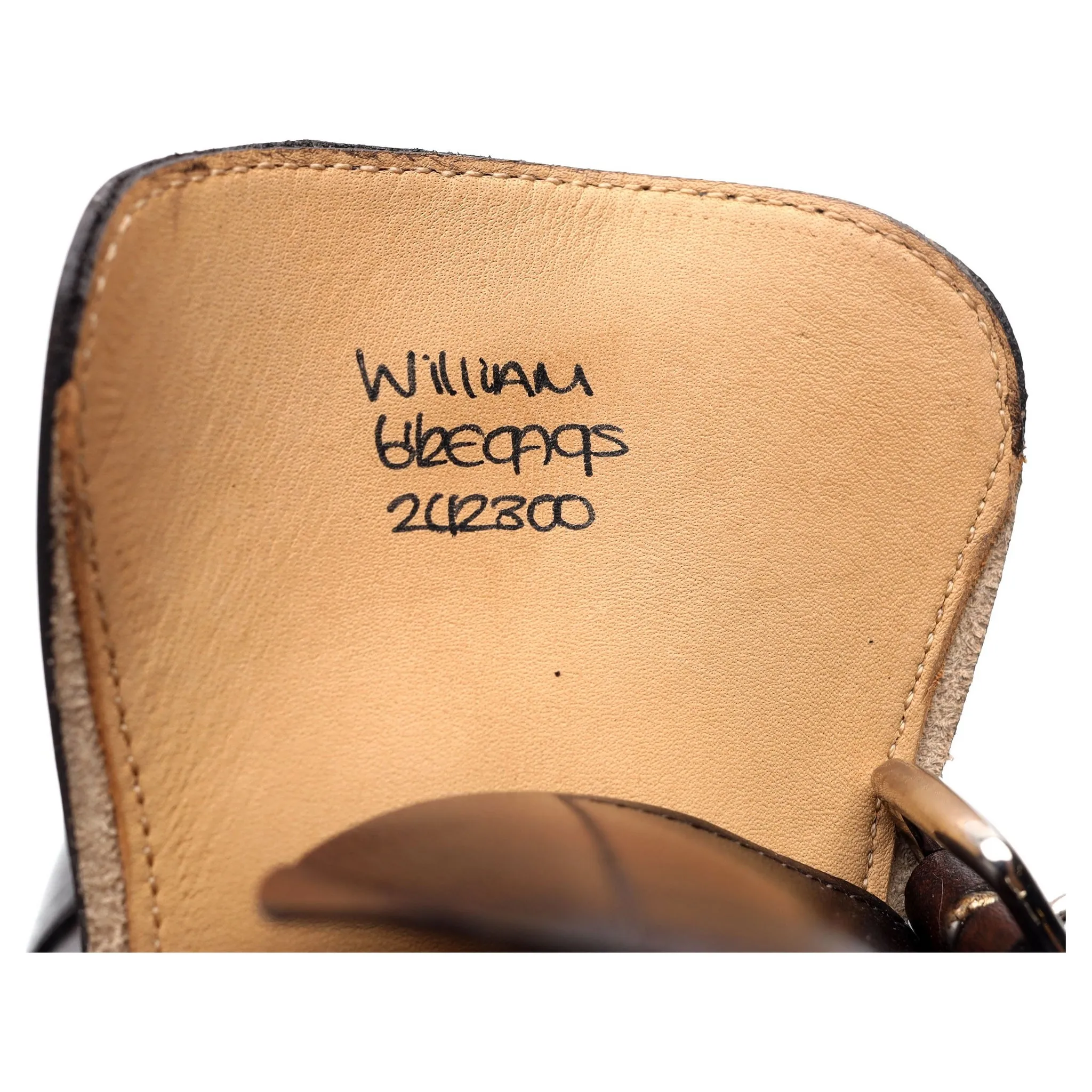 'William' Dark Brown Museum Leather Double Monk Strap UK 6.5 E