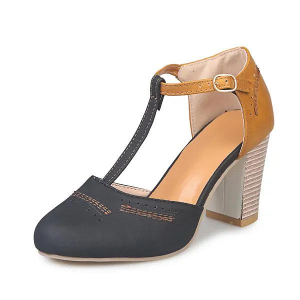 Women'S Vintage Chunky High Heel Sandals 36719001