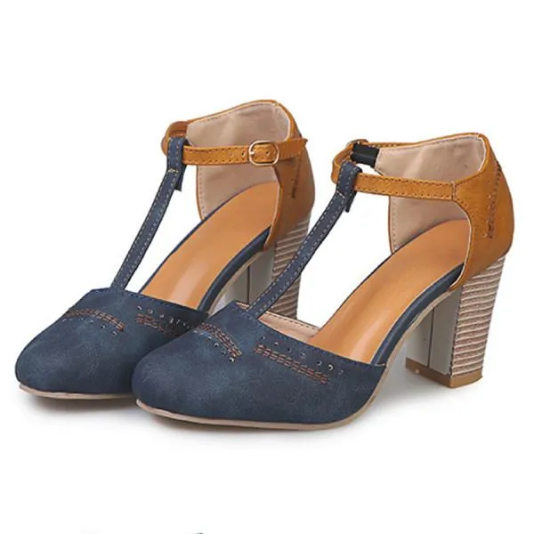 Women'S Vintage Chunky High Heel Sandals 36719001