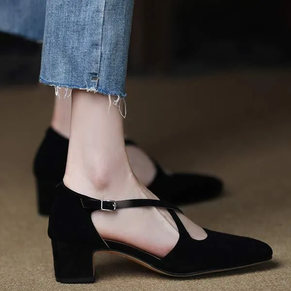 Women's Vintage Cross-Strap Mary Jane Sandals 08210706C