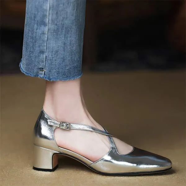 Women's Vintage Cross-Strap Mary Jane Sandals 08210706C