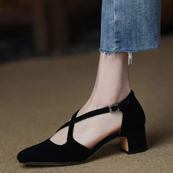 Women's Vintage Cross-Strap Mary Jane Sandals 08210706C