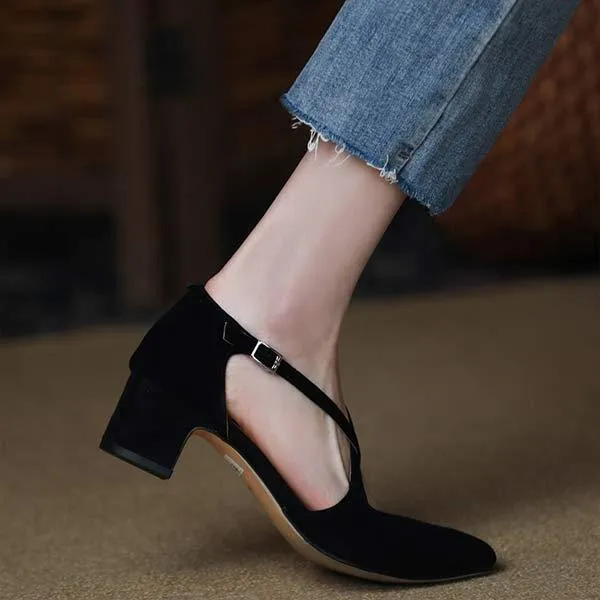 Women's Vintage Cross-Strap Mary Jane Sandals 08210706C