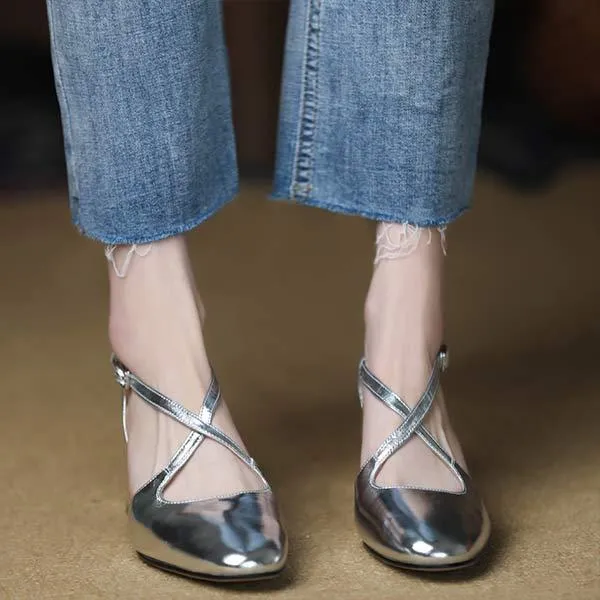 Women's Vintage Cross-Strap Mary Jane Sandals 08210706C